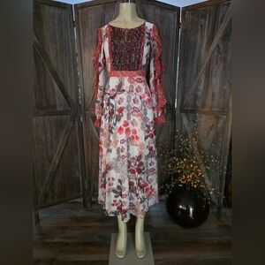 Anthropologie Akemi + Kin Alerie Ruffled, Boho, Floral Dress